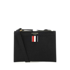 Thom Browne �g���E�u���E�� ���f�B�[�X �N���b�`�o�b�O�E�|�[�` FAP381A00198001 Black leather mini document holder Black onesize �y���������E�֐ō��z