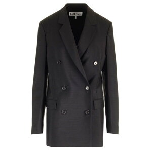 LOEWE ���G�x ���f�B�[�X �u���U�[�E�W���P�b�g S540Y03XA01100 Double-breasted tailored Black FR38 FR30 FR32 FR34 FR36 FR40 FR42 FR44 FR46 FR48 FR50 FR52 FR54 �y���������E�֐ō��z