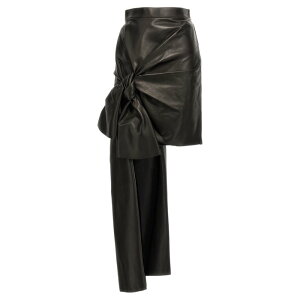 Alexander McQUEEN ALT_[E}bNC[ fB[X XJ[g 780910Q5AL11000 Maxi bow leather skirt Black IT38 IT40 38 40 yE֐ōz