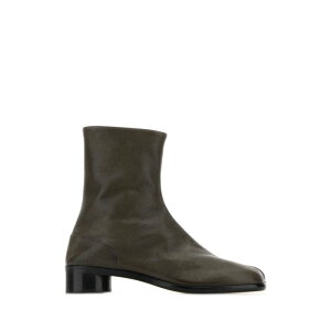Maison Margiela ���]�� �}���W�F�� �����Y �u�[�c S57WU0153PR058T2149 Olive green leather Tabi ankle boots Green 40 41 42 43 44 45 �y���������E�֐ō��z