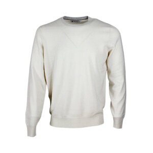 Brunello Cucinelli ulEN`l Y jbgEZ[^[EJ[fBK M2200100CV627 Cashmere crewneck sweater Cream 54 yE֐ōz