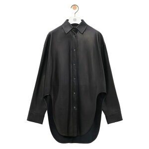 LOEWE ���G�x ���f�B�[�X �V���c�E�u���E�X S359Y31L181100 LAMBSKIN SHIRT 1100 BLACK 34 36 38 �y���������E�֐ō��z