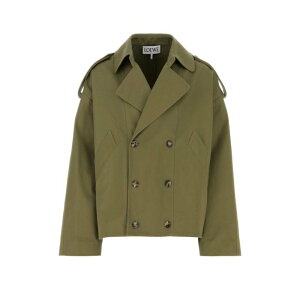 LOEWE ���G�x �����Y �R�[�g H526Y02X12PICKLEGREEN Green cotton trench coat Green 48 50 52 �y���������E�֐ō��z