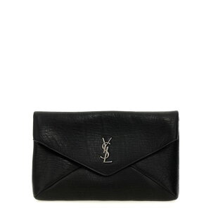 Saint Laurent �T�����[���� �����Y �N���b�`�o�b�O�E�|�[�` 778181AACIA1000 'Envelope Cassandre' large clutch bag Black onesize IT0 �y���������E�֐ō��z