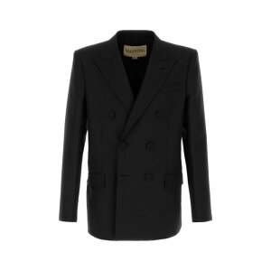 Valentino Garavani ���@�����e�B�m �����Y �u���U�[�E�W���P�b�g 7V0CEJ28AWA0NO Black polyester blend jacket Black 50 52 48 �y���������E�֐ō��z