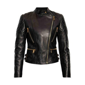VERSACE ���F���T�[�`�F ���f�B�[�X ���U�[&�t�@�[�W���P�b�g�E�R�[�g 10205841A148551B000 Lamb leather jacket Black 42 40 �y���������E�֐ō��z