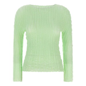 ISSEY MIYAKE �C�b�Z�C �~���P ���f�B�[�X �j�b�g�E�Z�[�^�[�E�J�[�f�B�K�� IM58FJ16860 'Jellyfish Pleats' sweater Green 2 �y���������E�֐ō��z
