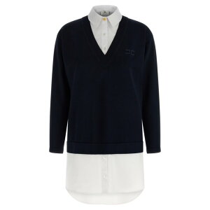 Elisabetta Franchi �G���U�x�b�^ �t�����L ���f�B�[�X �����s�[�X�E�h���X�E�I�[���C������ AM09T56E2EF7 Multi-layered dress Blue IT38 IT40 IT42 IT44 44 40 38 �y���������E�֐ō��z