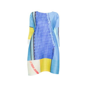 PLEATS PLEASE ISSEY MIYAKE �v���[�c �v���[�Y �C�b�Z�C �~���P ���f�B�[�X �����s�[�X�E�h���X�E�I�[���C������ PP66JT67207 Pleats Please Dresses Blu e verdi 3 �y���������E�֐ō��z