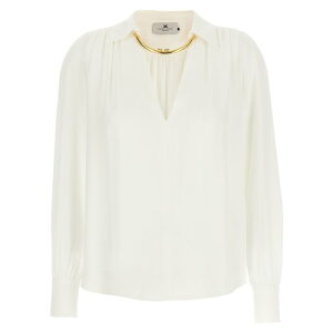 yyVubNtCf[ő80%OFF+P2{~zElisabetta Franchi GUxb^ tL fB[X VcEuEX CA12356E2360 Necklace shirt White IT40 IT42 IT44 IT46 40 42 44 46 38 yE֐ōz