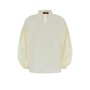 Max Mara Studio �}�b�N�X�}�[�� �X�e���f�B�I ���f�B�[�X �V���c�E�u���E�X 2616191021600001 White poplin Ginnasta blouse White 38 40 42 �y���������E�֐ō��z