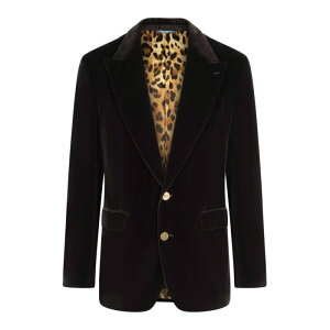 Dolce & Gabbana �h���`�F�K�b�o�[�i �����Y �u���U�[�E�W���P�b�g G2TV4TGJ619M1348 Brown Polyester Blazer Black 50 �y���������E�֐ō��z