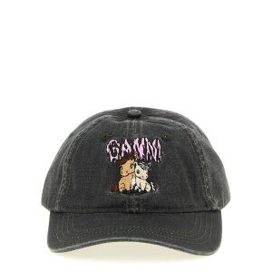 GANNI �K�j�[ ���f�B�[�X �X�q B3020094252 'Pony' cap Black onesize �y���������E�֐ō��z