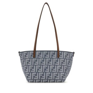 FENDI �t�F���f�B ���f�B�[�X �n���h�o�b�O�E�V�����_�[�o�b�O 8BH424AUT4F1SXQ Embroidered denim small Roll reversible shopping bag Printed onesize �y���������E�֐ō��z