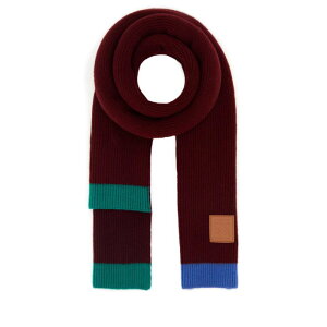 LOEWE ���G�x ���f�B�[�X �X�J�[�t�E�}�t���[ FSA8S3SK01GREREDMUL Burgundy wool scarf Burgundy onesize �y���������E�֐ō��z