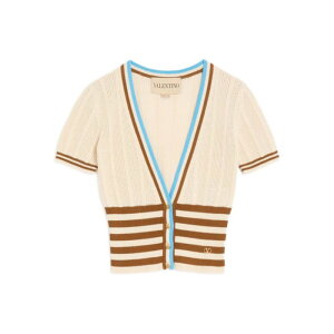 Valentino Garavani ���@�����e�B�m ���f�B�[�X �j�b�g�E�Z�[�^�[�E�J�[�f�B�K�� BKA13VA3LR0R KNIT STRIPED CROPPED CARDGIAN R0R BETULLA MULTI M L �y���������E�֐ō��z