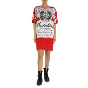MOSCHINO ���X�L�[�m ���f�B�[�X �����s�[�X�E�h���X�E�I�[���C������ 047841651112 Moschino x Budweiser dress in red Red 38 �y���������E�֐ō��z