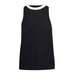 S MAX MARA �G�X �}�b�N�X�}�[�� ���f�B�[�X �^���N�g�b�v�E�L���~�\�[�� 251936102360001E15 Top Slalom In Filato Di Cotone Black XS �y���������E�֐ō��z