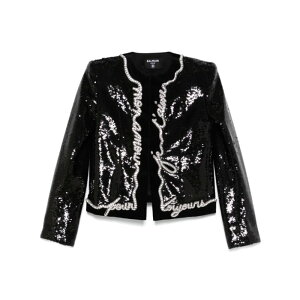Balmain �o���}�� ���f�B�[�X �u���U�[�E�W���P�b�g EF1SK740PC70EAW Jacket Balmain BLACK FR38 38 �y���������E�֐ō��z