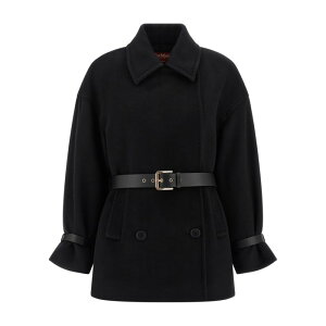 Max Mara Studio �}�b�N�X�}�[�� �X�e���f�B�I ���f�B�[�X �R�[�g 2526086081600013 'Pausa' coat Black IT38 IT40 IT42 IT44 �y���������E�֐ō��z