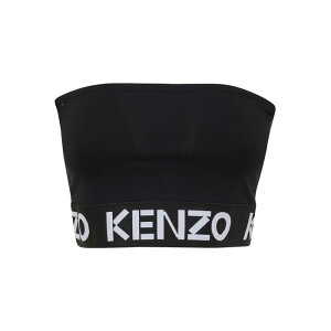 KENZO �P���]�[ ���f�B�[�X �^���N�g�b�v�E�L���~�\�[�� FD52TO7014SN99J Black logo cropped top Black XL �y���������E�֐ō��z