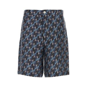 FENDI �t�F���f�B �����Y �V���[�g�p���c FB1014AVDBF1TRQ Printed silk bermuda shorts Printed 50 52 54 �y���������E�֐ō��z