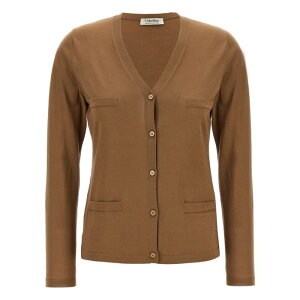 S MAX MARA GX }bNX}[ fB[X jbgEZ[^[EJ[fBK KENYA004 'Kenya' cardigan Beige L M S XS yE֐ōz