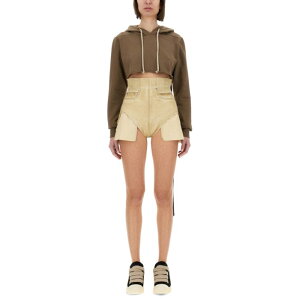 Rick Owens DRKSHDW ���b�N �I�E�G���X �_�[�N�V���h�E ���f�B�[�X �X�E�F�b�g�E�t�[�f�B�[ DS01E3222FP34 CROPPED SWEATSHIRT DOVE M S L �y���������E�֐ō��z