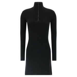 Courreges �N���[�W�� ���f�B�[�X �����s�[�X�E�h���X�E�I�[���C������ 325MRO691FI00719999 Wool knit dress Black M S XS �y���������E�֐ō��z