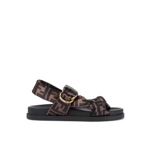 FENDI �t�F���f�B ���f�B�[�X �T���_�� 8X8772AE7SF0R7V FENDI FEEL BROWN FF SATIN SANDAL Brown IT36 IT37 IT38 IT39 IT40 36 37 38 39 40 36.5 37.5 38.5 41 �y���������E�֐ō��z