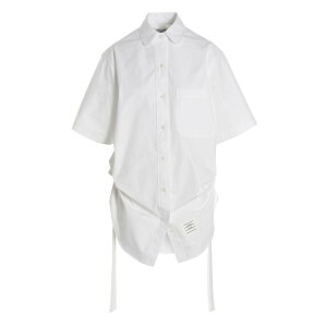 Thom Browne �g���E�u���E�� ���f�B�[�X �����s�[�X�E�h���X�E�I�[���C������ FDSD91AF0184100 Shirt dress White IT38 IT40 IT42 36 40 38 42 �y���������E�֐ō��z