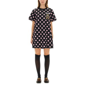 MOSCHINO XL[m fB[X s[XEhXEI[C 044354423555 "TEDDY POLKA DOTS" DRESS BLACK 42 40 38 yE֐ōz