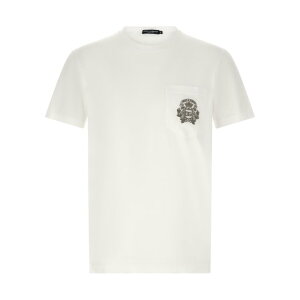 Dolce & Gabbana �h���`�F�K�b�o�[�i �����Y T�V���c�E�J�b�g�\�[ G8RA2ZG7PZEW0800 'DG' embroidered T-shirt White IT48 IT50 IT52 IT54 IT56 46 48 50 52 54 �y���������E�֐ō��z