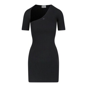 Courreges �N���[�W�� ���f�B�[�X �����s�[�X�E�h���X�E�I�[���C������ 424MRO519FI00019999 Mini dress Black S XS �y���������E�֐ō��z