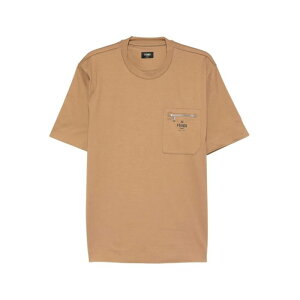 FENDI �t�F���f�B �����Y T�V���c�E�J�b�g�\�[ FY0936ARYRF0QU5 ` Roma` Print T-Shirt Camel XS S 2XL XL M L �y���������E�֐ō��z