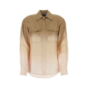 Prada �v���_ ���f�B�[�X �V���c�E�u���E�X P413HSOOO14J3F0065 Multicolor twill shirt Multicoloured 36 38 40 42 44 �y���������E�֐ō��z
