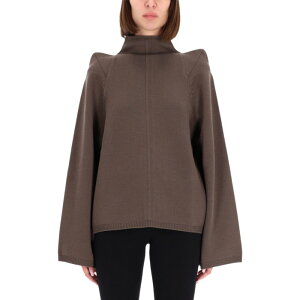 Rick Owens ���b�N �I�E�G���X ���f�B�[�X �j�b�g�E�Z�[�^�[�E�J�[�f�B�K�� RO02E4657KWVLH78 WOOL TOP SWEATER GREY M S �y���������E�֐ō��z