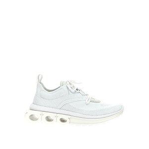 FERRAGAMO �t�F���K�� ���f�B�[�X �X�j�[�J�[ 760870 Nima knit fabric sneakers White 9.5 8.5 �y���������E�֐ō��z