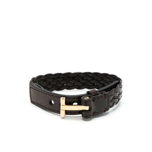 TOM FORD gtH[h Y uXbg JM001ICL001G1B023 BRAIDED LEATHER T BRACELET 1B023 DARK BROWN onesize yE֐ōz