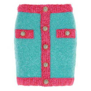 Balmain �o���}�� ���f�B�[�X �X�J�[�g DF1LB292KG70UIH 'Leone' button two-tone skirt Multicolor FR34 FR36 FR38 FR40 38 36 34 �y���������E�֐ō��z