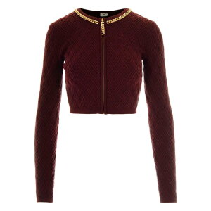 Elisabetta Franchi �G���U�x�b�^ �t�����L ���f�B�[�X �j�b�g�E�Z�[�^�[�E�J�[�f�B�K�� MK29B56E2EA4 Elisabetta Franchi Sweaters Bordeaux Brown 40 42 44 48 38 46 �y���������E�֐ō��z