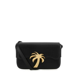 Palm Angels �p�[���G���W�F���X ���f�B�[�X �n���h�o�b�O�E�V�����_�[�o�b�O PWNQ012F23LEA0011076 Black leather Palm Beach Bridge crossbody bag Black onesize �y���������E�֐ō��z