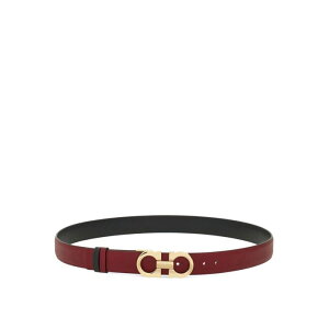 FERRAGAMO �t�F���K�� ���f�B�[�X �x���g�E�T�X�y���_�[ 23A5650780393 Hammered Leather Reversible Gancini Belt Beige 100 �y���������E�֐ō��z