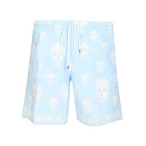 Alexander McQUEEN �A���L�T���_�[�E�}�b�N�C�[�� �����Y �V���[�g�p���c 8472614419Q4977 Swim shorts with skull motif Light blue L M S 3XL 4XL 5XL XL XS 2XL 2XS �y���������E�֐ō��z