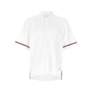Thom Browne �g���E�u���E�� �����Y �|���V���c MJP209AJ0199100 'Rugby' polo shirt White 5 4 3 2 1 �y���������E�֐ō��z