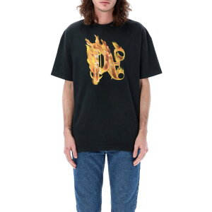 Palm Angels �p�[���G���W�F���X �����Y T�V���c�E�J�b�g�\�[ PMAA072R24JER0011076 Palm Angels T-shirts and Polos Black Blacks and greys M L XL S 2XL �y���������E�֐ō��z