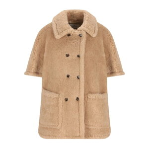 Max Mara �}�b�N�X�}�[�� ���f�B�[�X ���U�[&�t�@�[�W���P�b�g�E�R�[�g MXACAVALLO4504001 Cape Max Mara NEUTRALS onesize �y���������E�֐ō��z