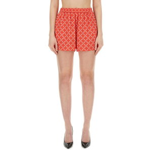MICHAEL MICHAEL KORS �}�C�P���E�}�C�P���E�R�[�X ���f�B�[�X �V���[�g�p���c MS430MKE73623SEACORAL SHORTS WITH LOGO RED M S L �y���������E�֐ō��z