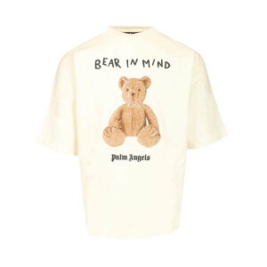 Palm Angels �p�[���G���W�F���X �����Y T�V���c�E�J�b�g�\�[ PMAA10BF25JER0040360 BEAR IN MIND OVER TEE OFF WHITE - BROWN White 3XL 4XL 5XL L M S XL XS 2XL 2XS �y���������E�֐ō��z