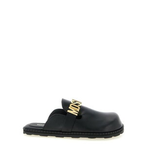 MOSCHINO ���X�L�[�m �����Y �T���_�� MB10162G0OGA0000 Leather sabots Black 40 41 42 43 44 45 �y���������E�֐ō��z